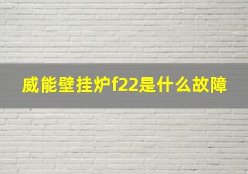 威能壁挂炉f22是什么故障