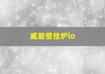 威能壁挂炉lo