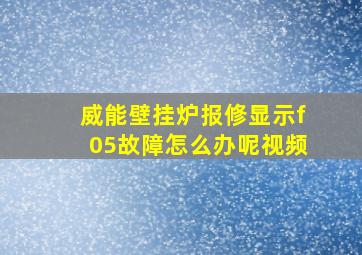 威能壁挂炉报修显示f05故障怎么办呢视频