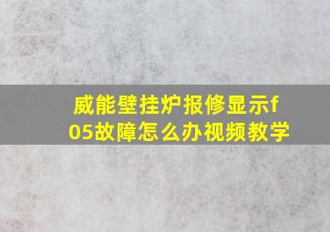 威能壁挂炉报修显示f05故障怎么办视频教学