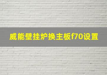 威能壁挂炉换主板f70设置