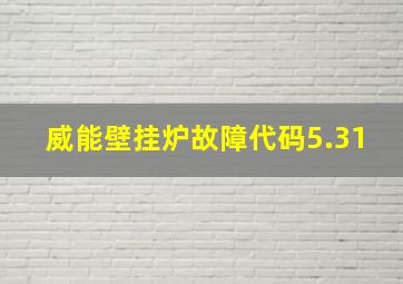 威能壁挂炉故障代码5.31