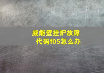 威能壁挂炉故障代码f05怎么办