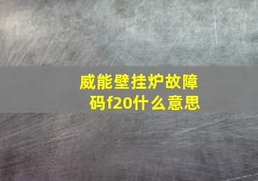 威能壁挂炉故障码f20什么意思