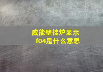 威能壁挂炉显示f04是什么意思