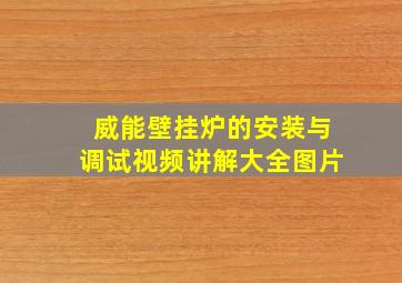 威能壁挂炉的安装与调试视频讲解大全图片