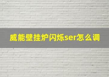 威能壁挂炉闪烁ser怎么调