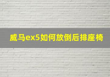 威马ex5如何放倒后排座椅