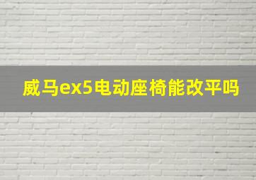 威马ex5电动座椅能改平吗