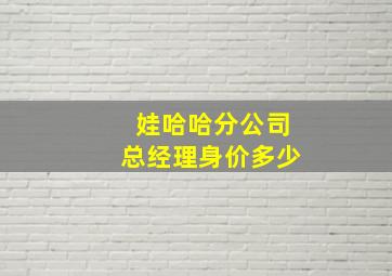 娃哈哈分公司总经理身价多少