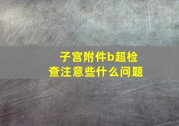 子宫附件b超检查注意些什么问题