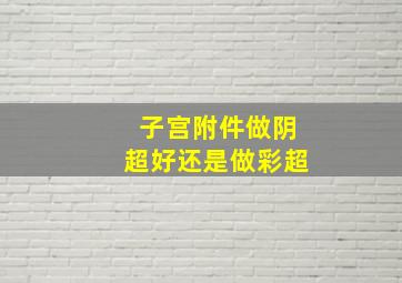 子宫附件做阴超好还是做彩超