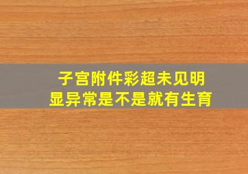 子宫附件彩超未见明显异常是不是就有生育