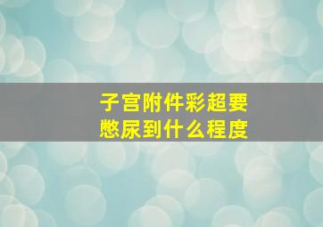 子宫附件彩超要憋尿到什么程度