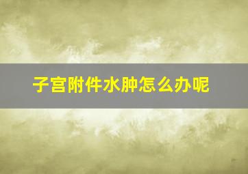 子宫附件水肿怎么办呢