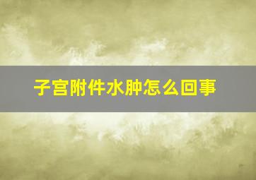 子宫附件水肿怎么回事