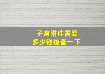 子宫附件需要多少钱检查一下