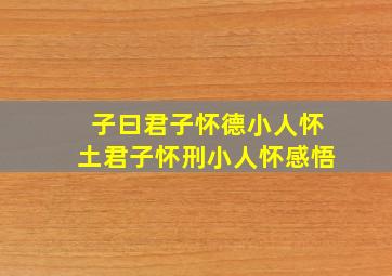 子曰君子怀德小人怀土君子怀刑小人怀感悟