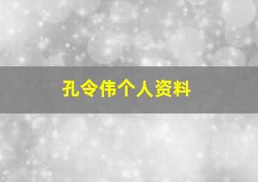 孔令伟个人资料