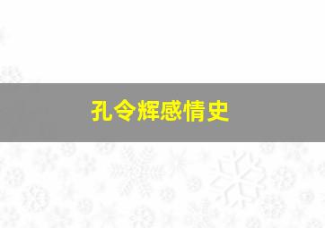 孔令辉感情史