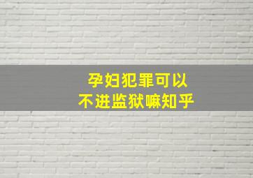 孕妇犯罪可以不进监狱嘛知乎