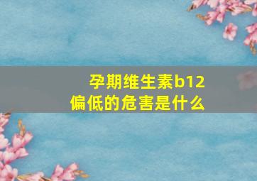 孕期维生素b12偏低的危害是什么