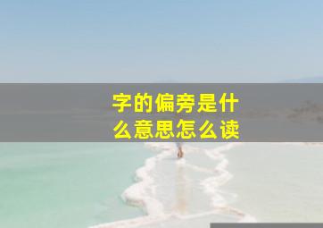 字的偏旁是什么意思怎么读