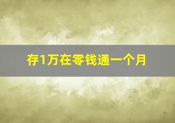 存1万在零钱通一个月