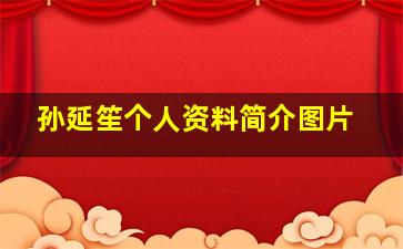 孙延笙个人资料简介图片