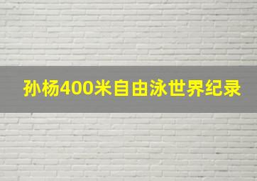 孙杨400米自由泳世界纪录