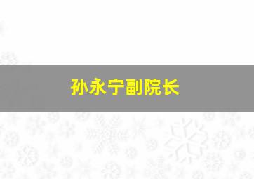 孙永宁副院长