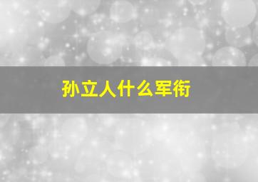 孙立人什么军衔