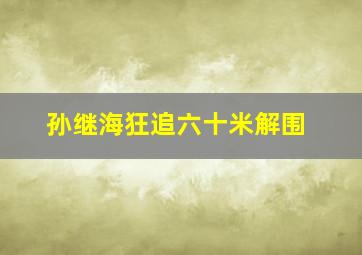 孙继海狂追六十米解围