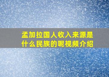 孟加拉国人收入来源是什么民族的呢视频介绍