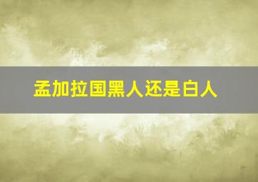 孟加拉国黑人还是白人