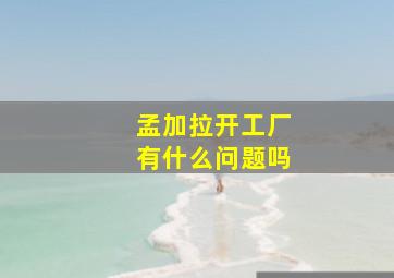 孟加拉开工厂有什么问题吗