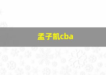 孟子凯cba