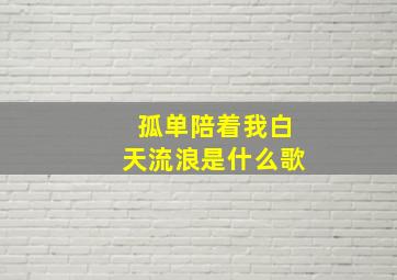 孤单陪着我白天流浪是什么歌