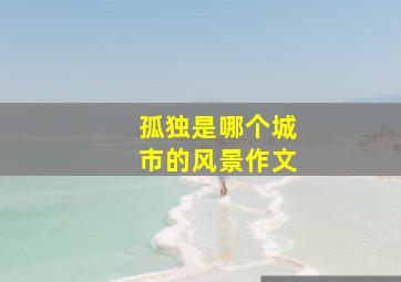 孤独是哪个城市的风景作文