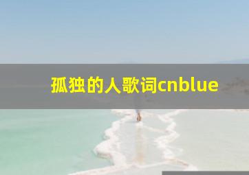 孤独的人歌词cnblue