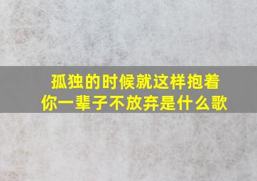 孤独的时候就这样抱着你一辈子不放弃是什么歌