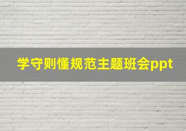 学守则懂规范主题班会ppt