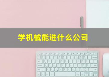 学机械能进什么公司