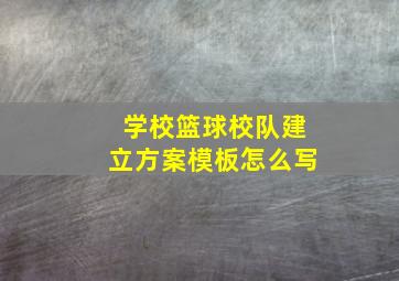 学校篮球校队建立方案模板怎么写