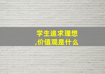 学生追求理想,价值观是什么