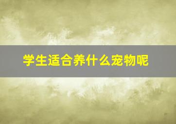 学生适合养什么宠物呢