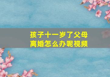 孩子十一岁了父母离婚怎么办呢视频