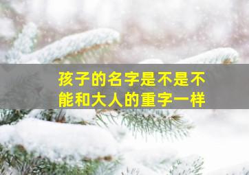 孩子的名字是不是不能和大人的重字一样