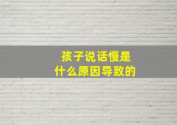 孩子说话慢是什么原因导致的