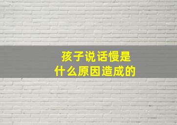 孩子说话慢是什么原因造成的